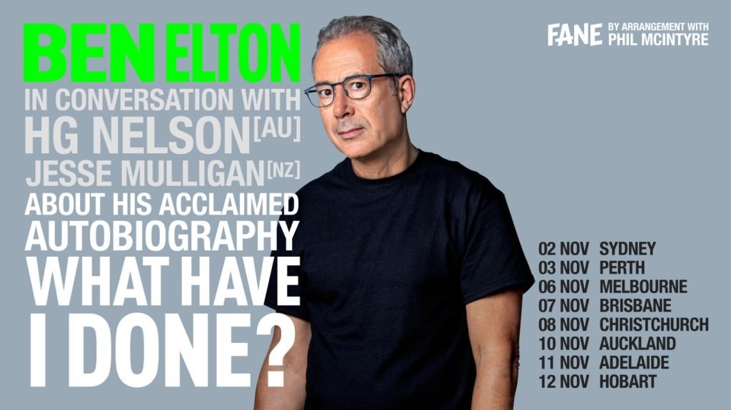 Ben Elton announces tour with HG Nelson to promote new book.